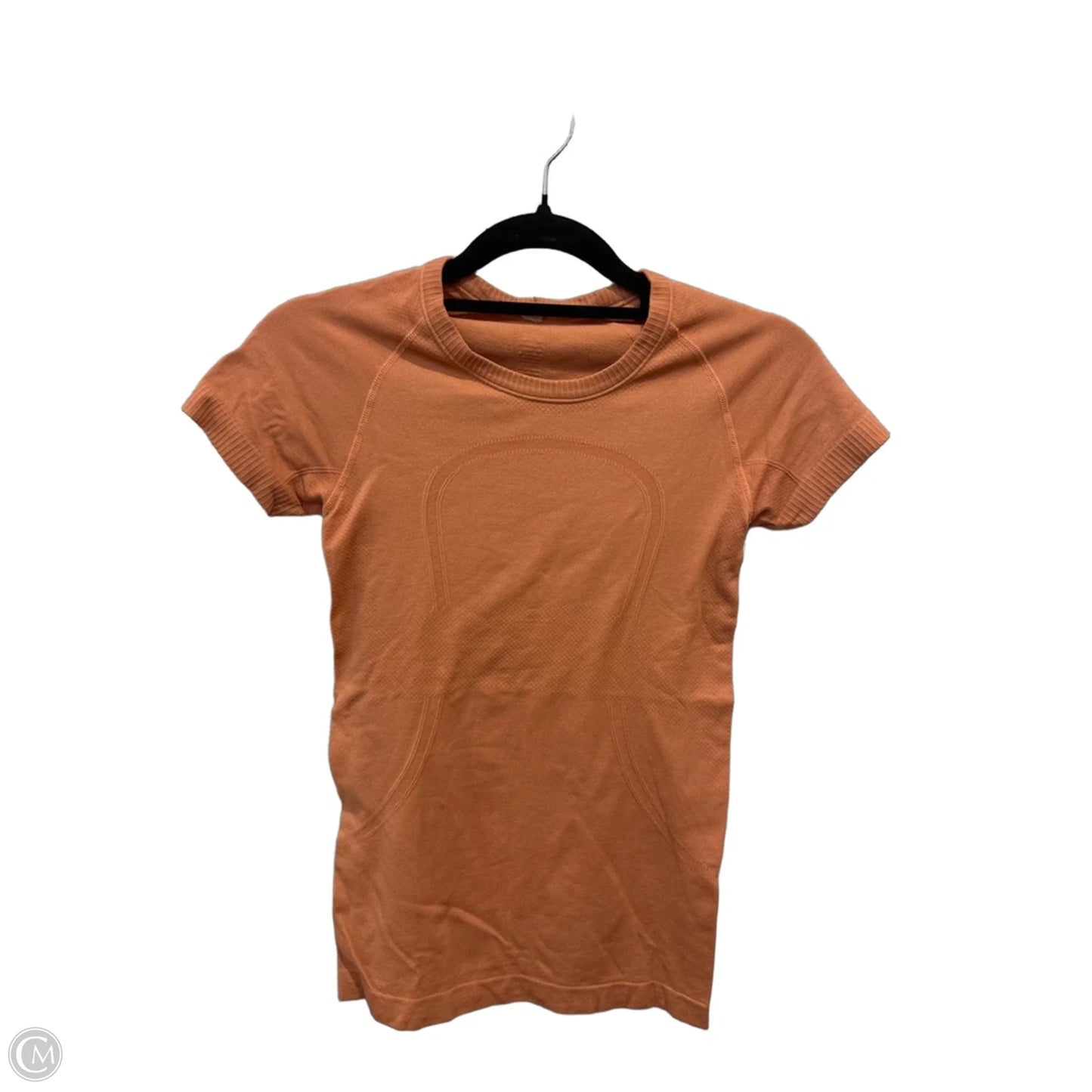 Athletic Top Short Sleeve By Lululemon In Orange, Size: Xs