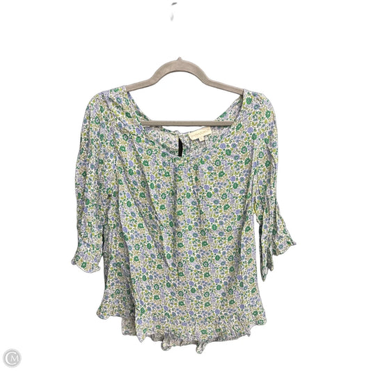 Top 3/4 Sleeve By Cynthia Rowley In Floral Print, Size: L