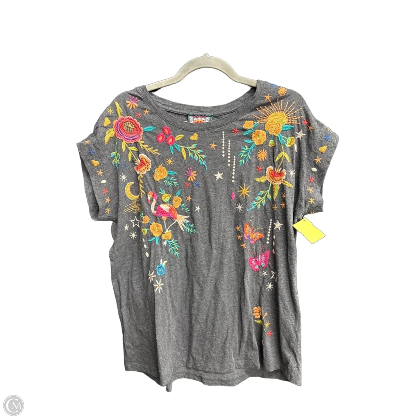 Top Short Sleeve By Johnny Was In Floral Print, Size: M