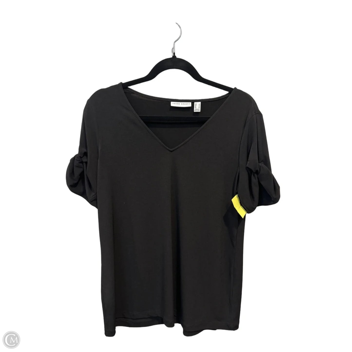 Top Short Sleeve By Susan Graver In Black, Size: S