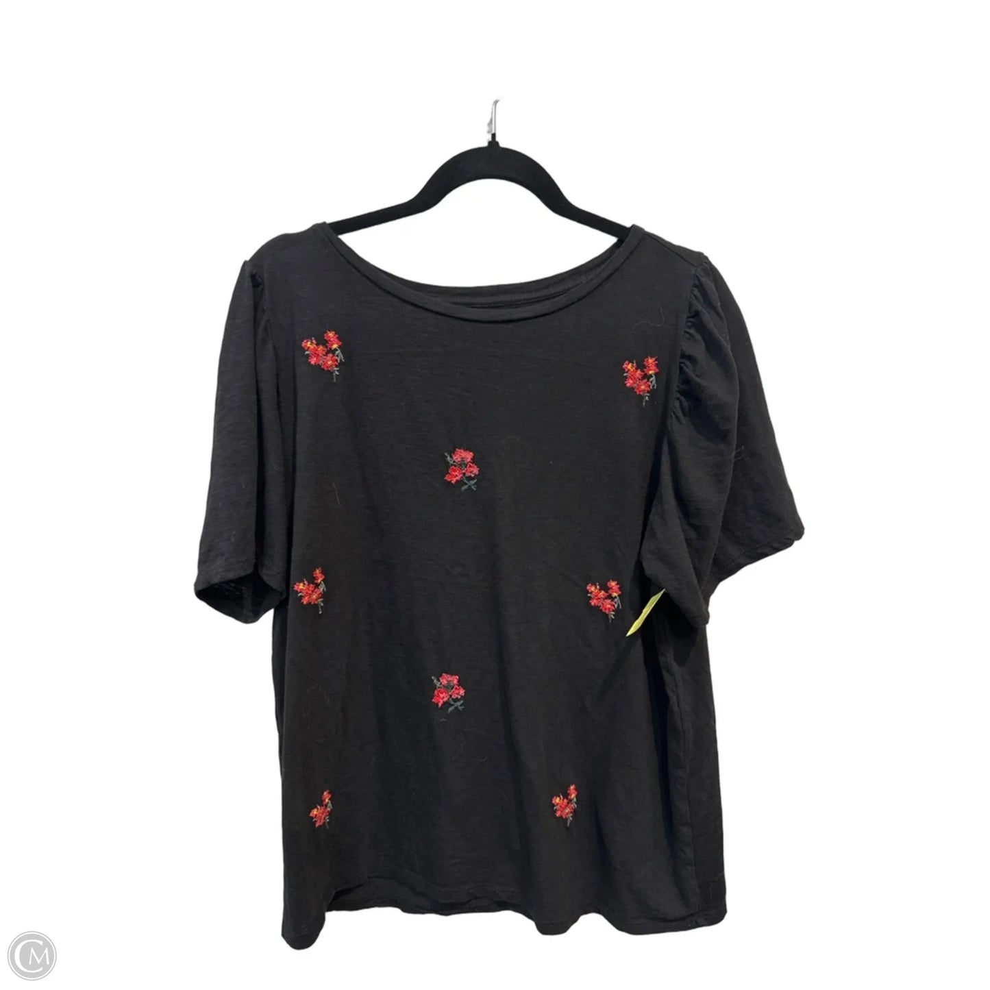 Top Short Sleeve By Loft In Black, Size: Xl