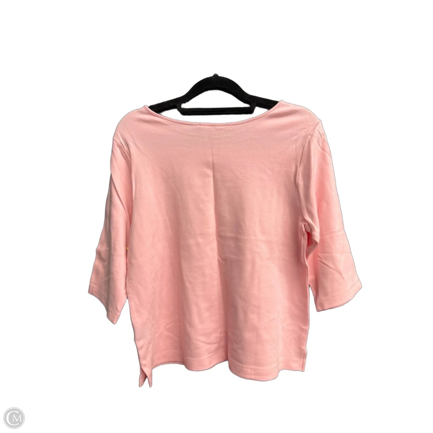 Top 3/4 Sleeve By Investments In Pink, Size: S