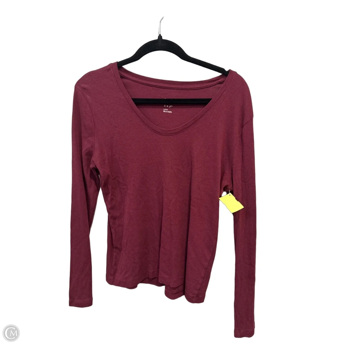 Top Long Sleeve By A New Day In Maroon, Size: L