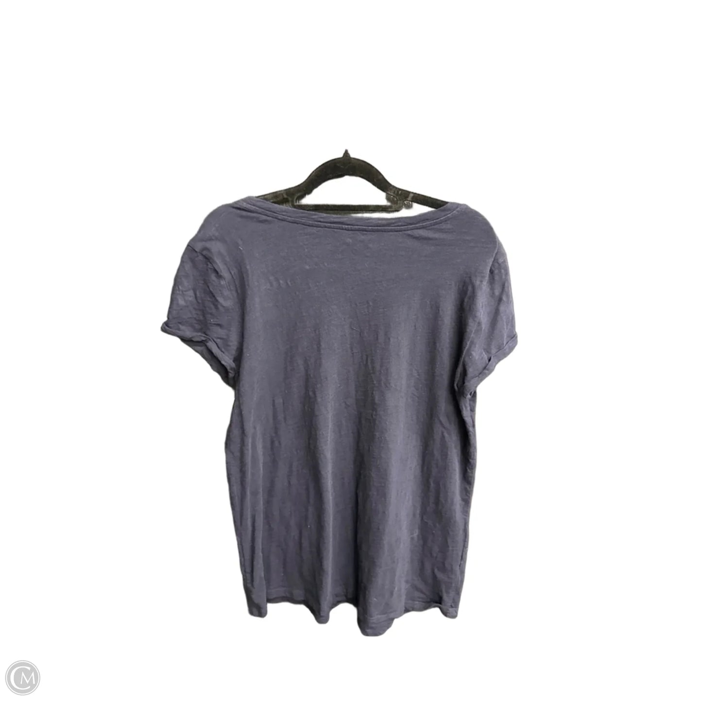 Top Short Sleeve By Loft In Navy, Size: M