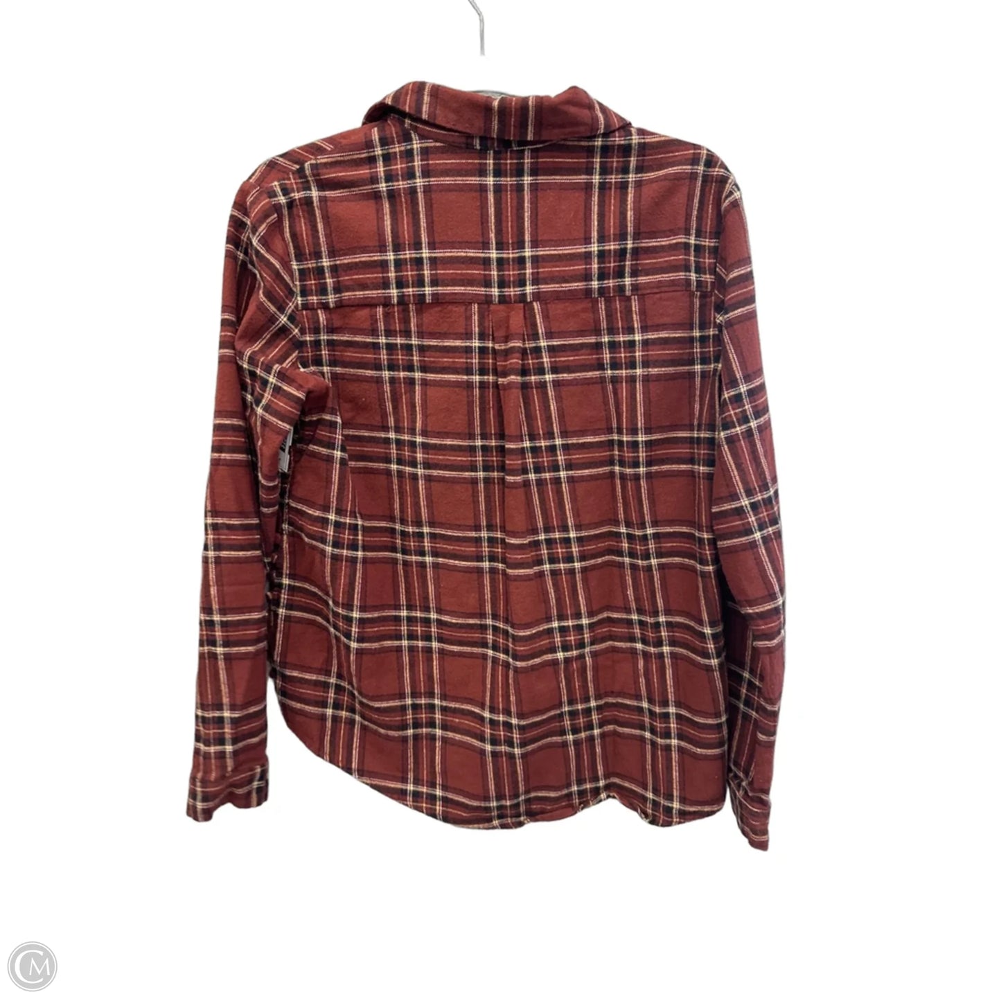 Top Long Sleeve By Heartloom In Plaid Pattern, Size: M