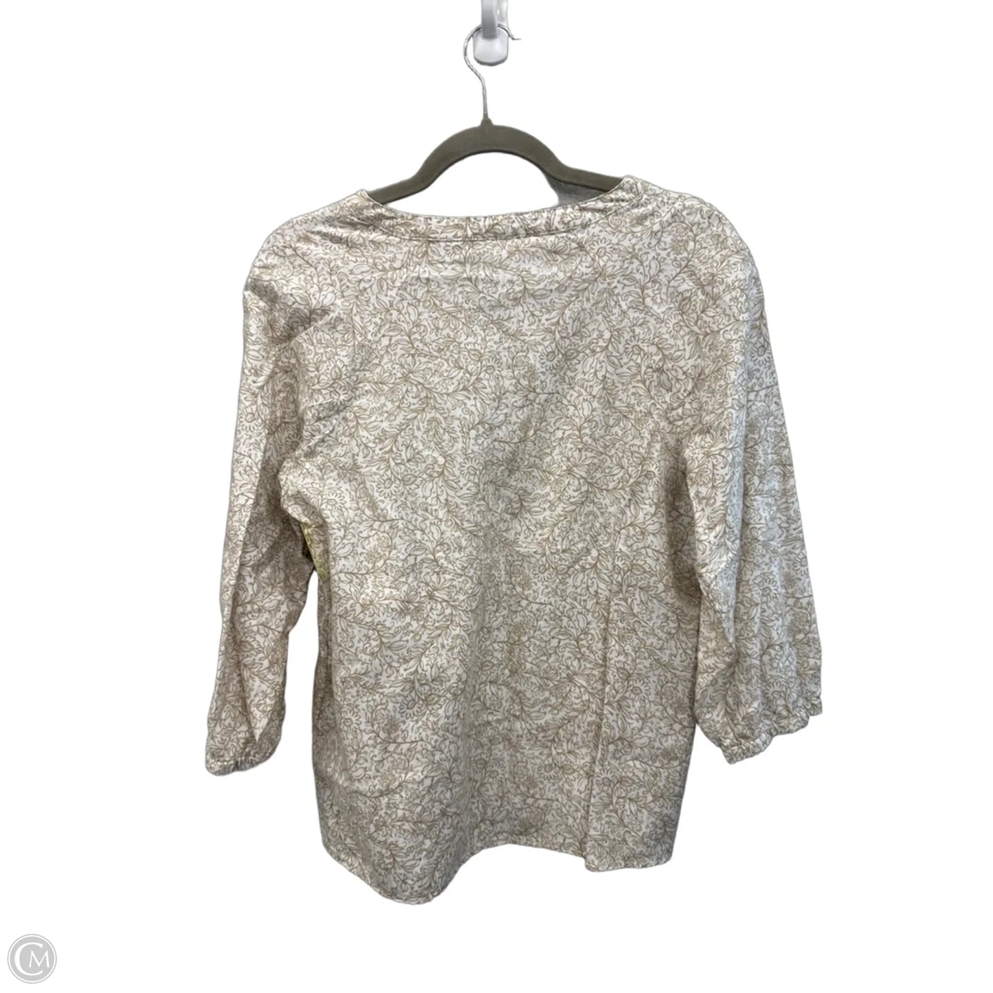 Top 3/4 Sleeve By Pure Jill In Cream & White, Size: S