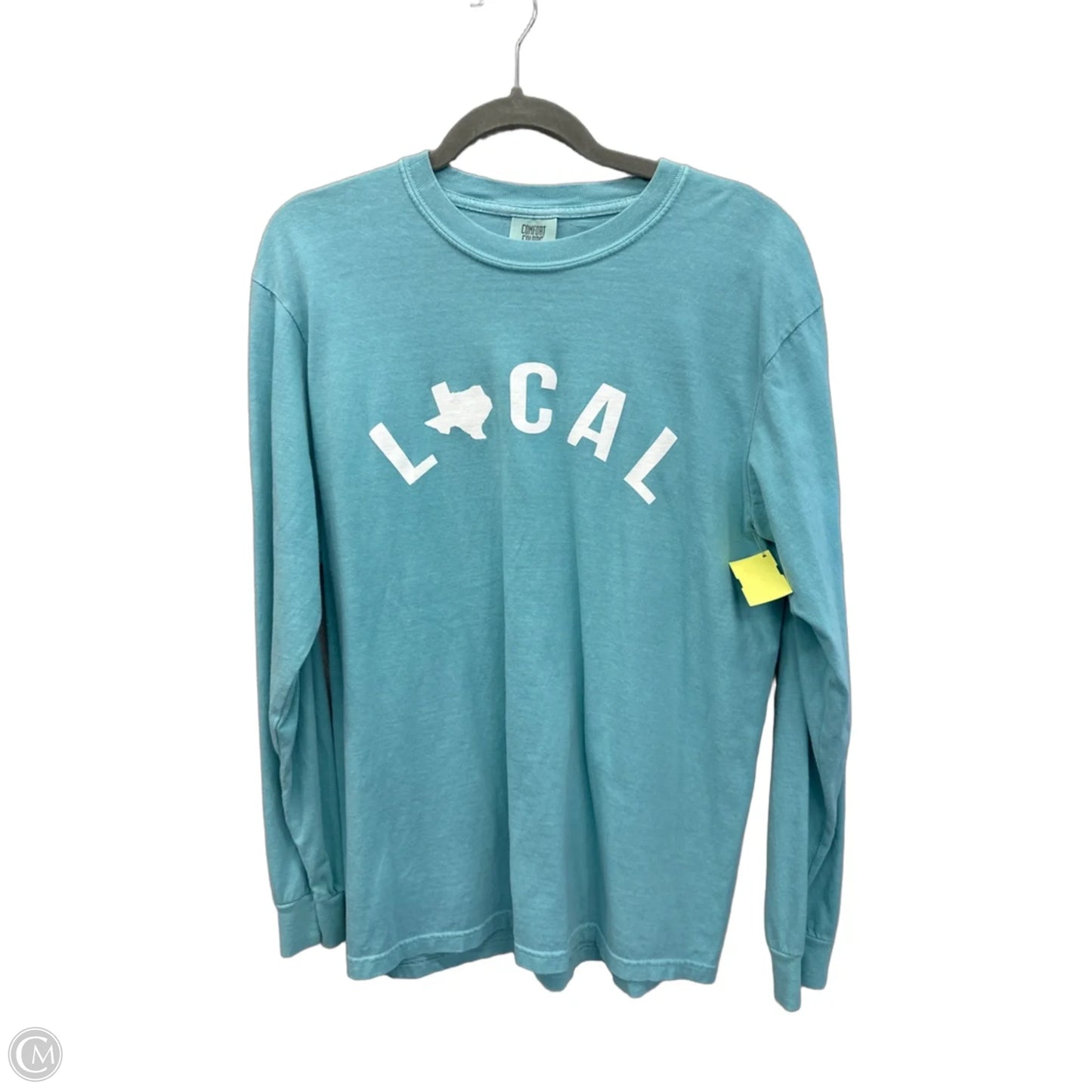 Top Long Sleeve By Comfort Colors In Blue, Size: M