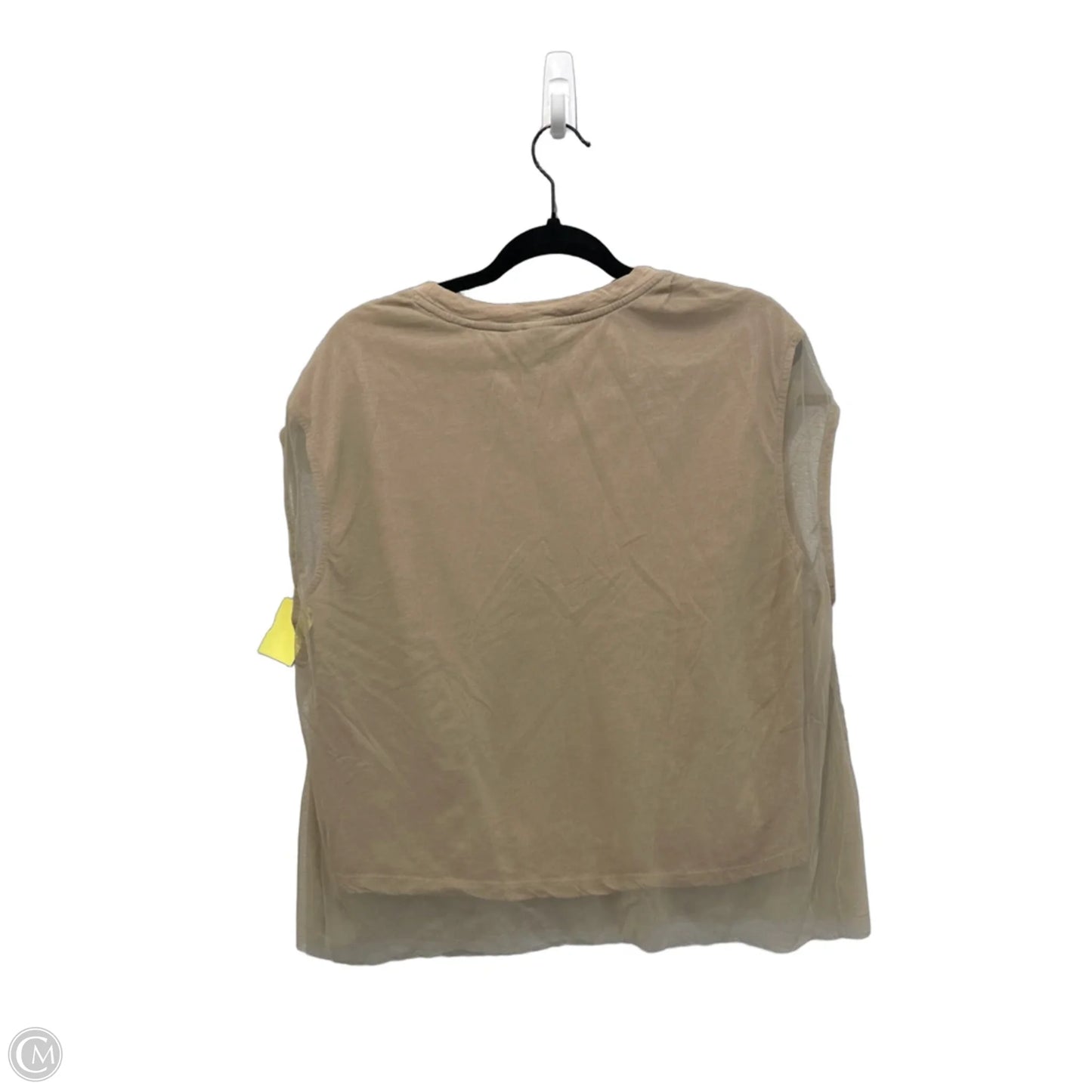 Top Short Sleeve By Clothes Mentor In Tan, Size: L
