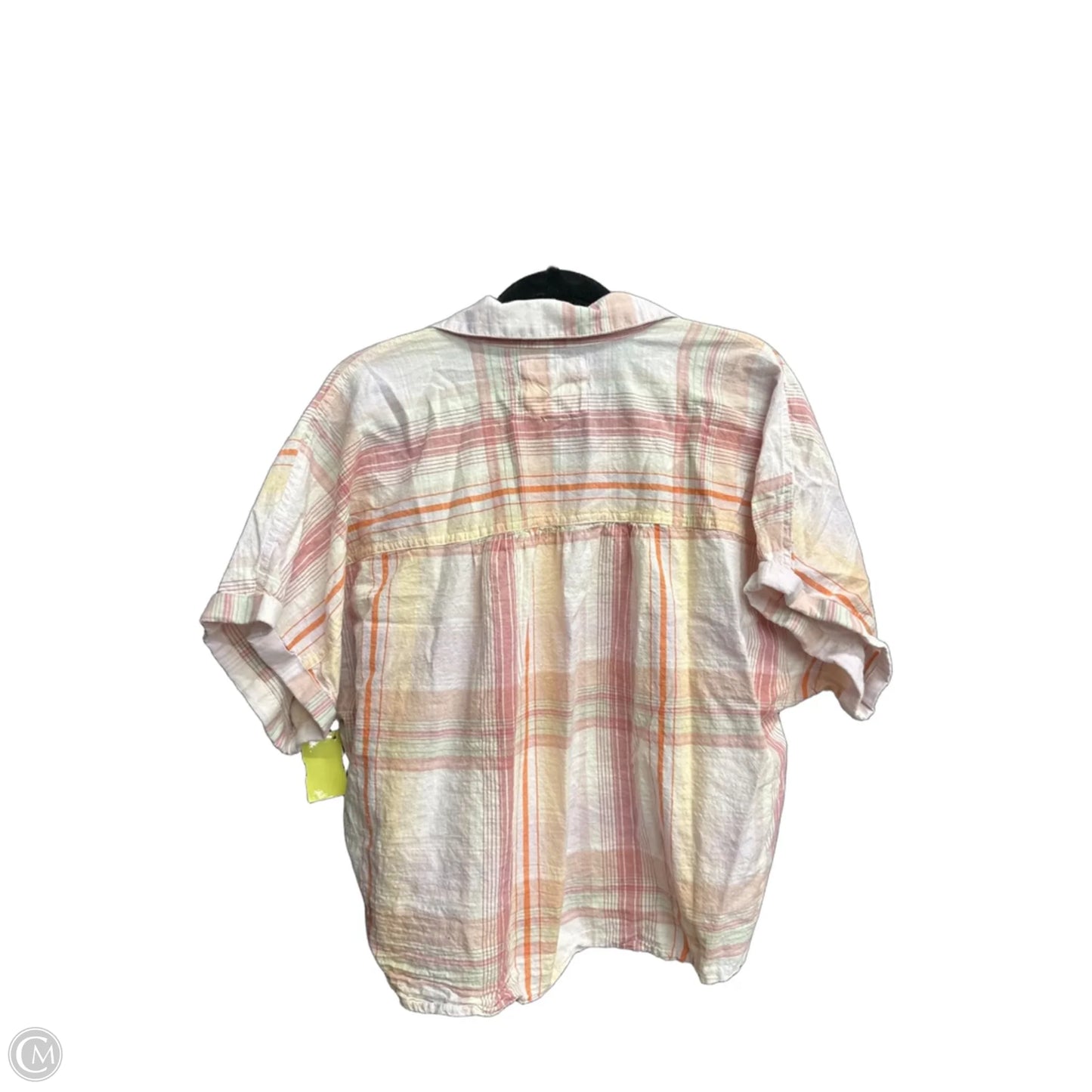 Top Short Sleeve By Lucky Brand In Plaid Pattern, Size: M