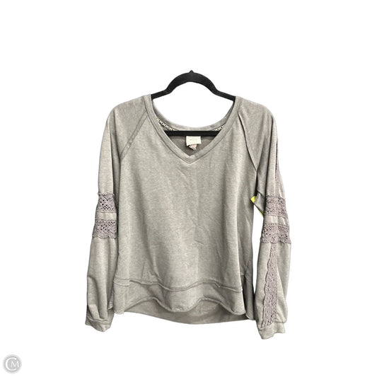 Top Long Sleeve By Knox Rose In Grey, Size: M