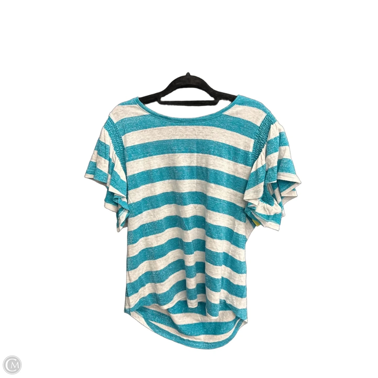 Top Short Sleeve By Chicos In Striped Pattern, Size: L
