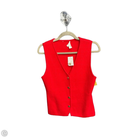 Vest Sweater By Clothes Mentor In Red, Size: M