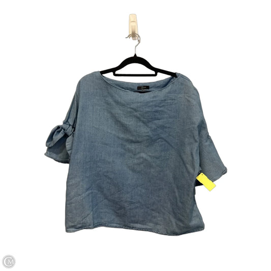 Top Short Sleeve By Soprano In Blue Denim, Size: L