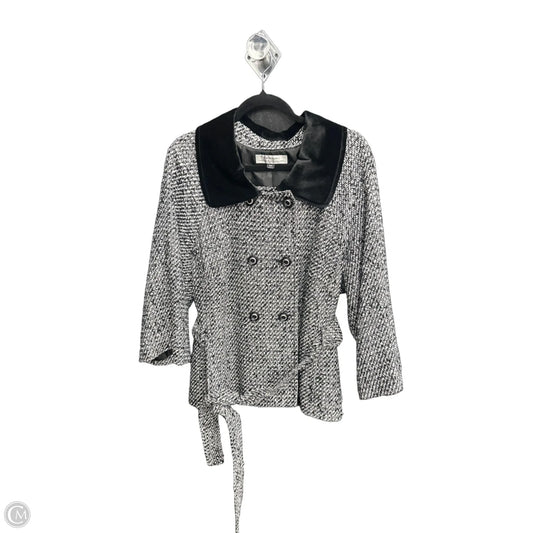 Coat Peacoat By Tahari In Black & White, Size: 2x