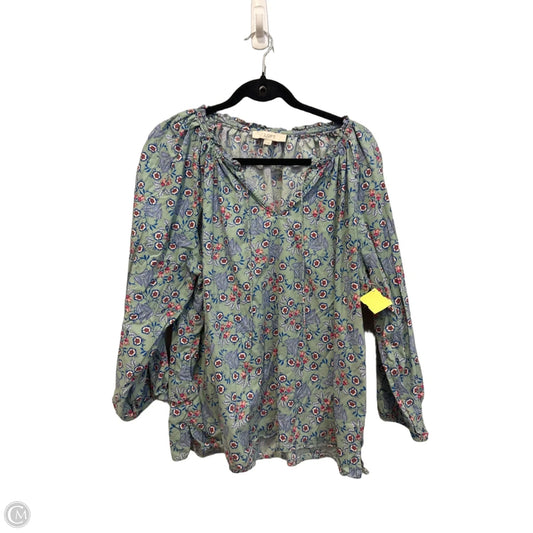 Top Long Sleeve By Loft In Floral Print, Size: Xl
