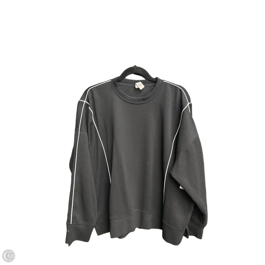 Sweatshirt Crewneck By Yogalicious In Black & White, Size: L