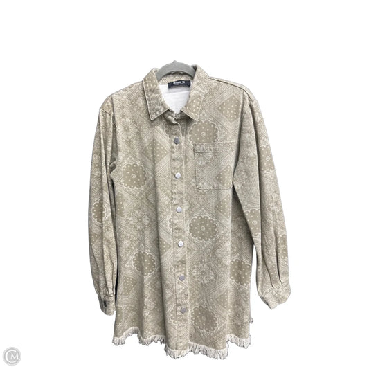 Jacket Denim By Blue B In Tan & White, Size: S