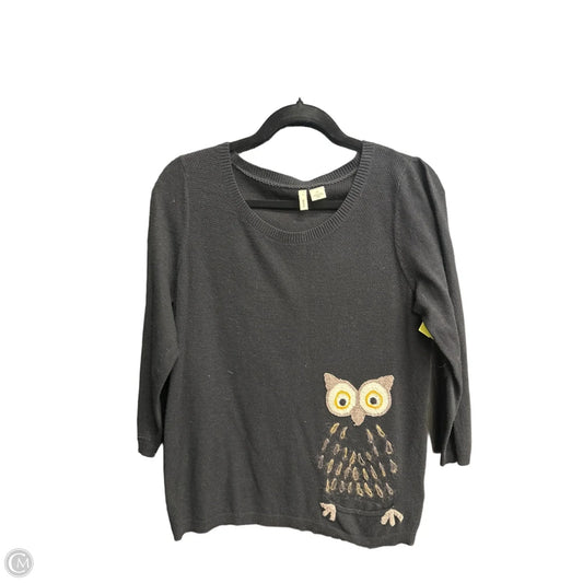 Sweater Short Sleeve By Moth In Black, Size: M