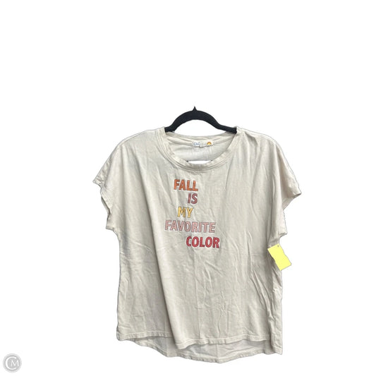 Top Short Sleeve By C And C In Beige, Size: M
