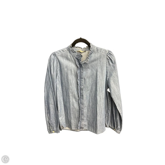 Top Long Sleeve By Loft In Blue Denim, Size: M