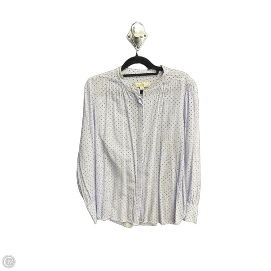 Top Long Sleeve By Loft In Blue & White, Size: Mp