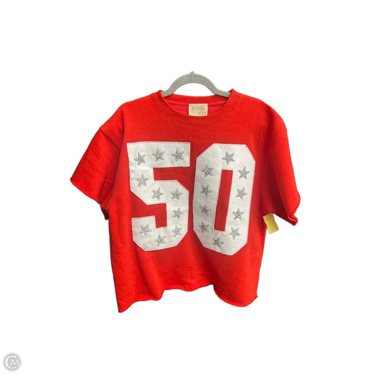 Top Short Sleeve By Judith March In Red & White, Size: M