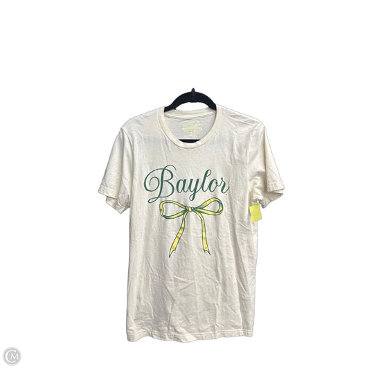 Top Short Sleeve By Clothes Mentor In Cream & Green, Size: M