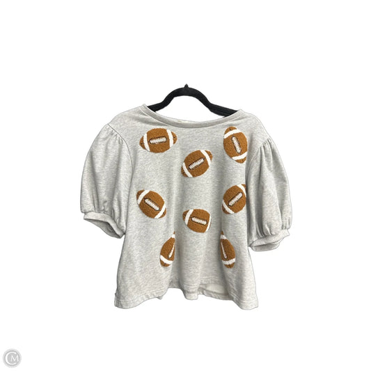 Top Short Sleeve By Peach Love Cream California In Grey, Size: M