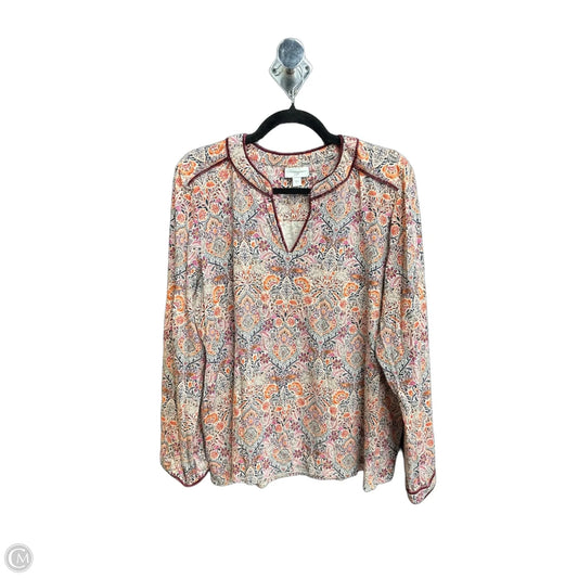 Top Long Sleeve By J. Jill In Multi-colored, Size: L