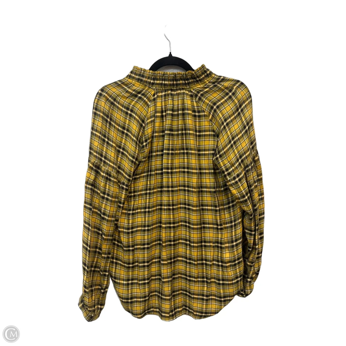 Top Long Sleeve By Loft In Plaid Pattern, Size: S