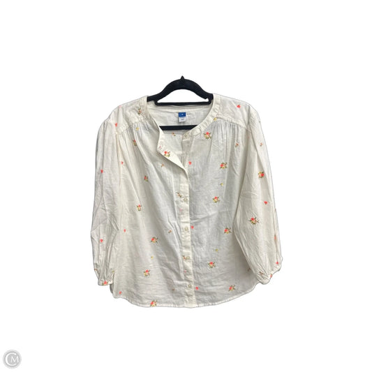Top 3/4 Sleeve By Old Navy In Cream, Size: M