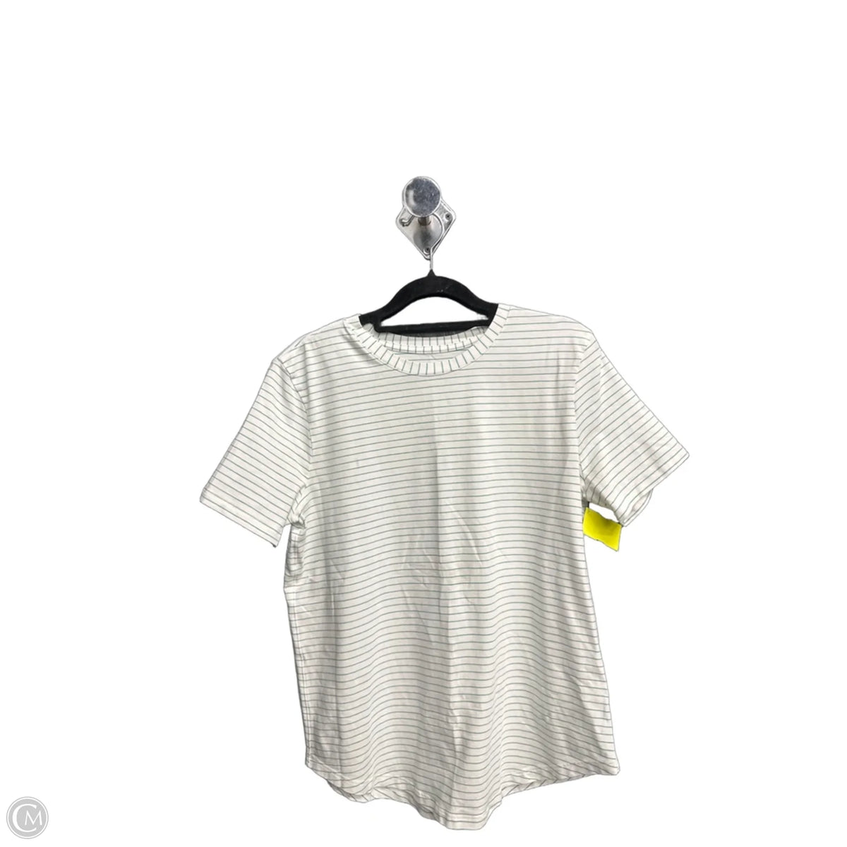 Athletic Top Short Sleeve By Lululemon In Striped Pattern, Size: S