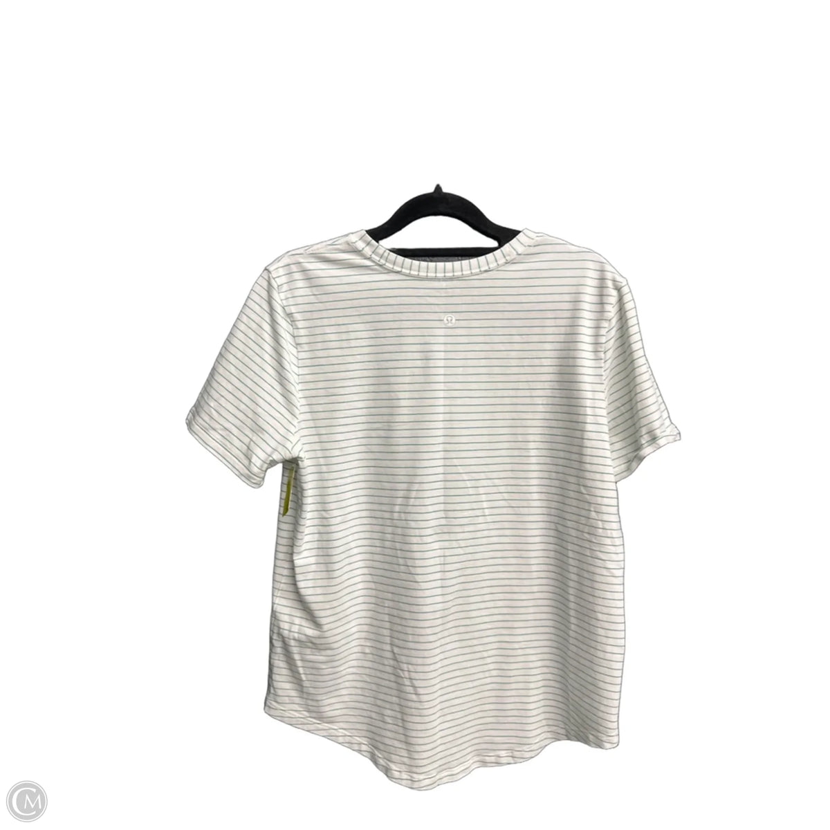 Athletic Top Short Sleeve By Lululemon In Striped Pattern, Size: S