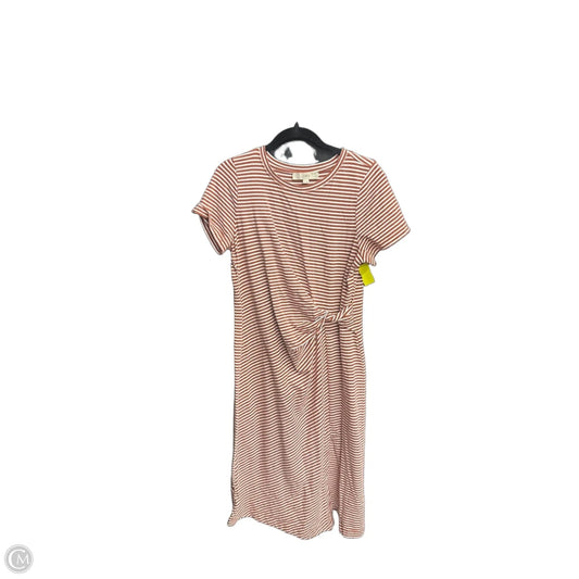 Dress Casual Midi By Loft In Striped Pattern, Size: Mp