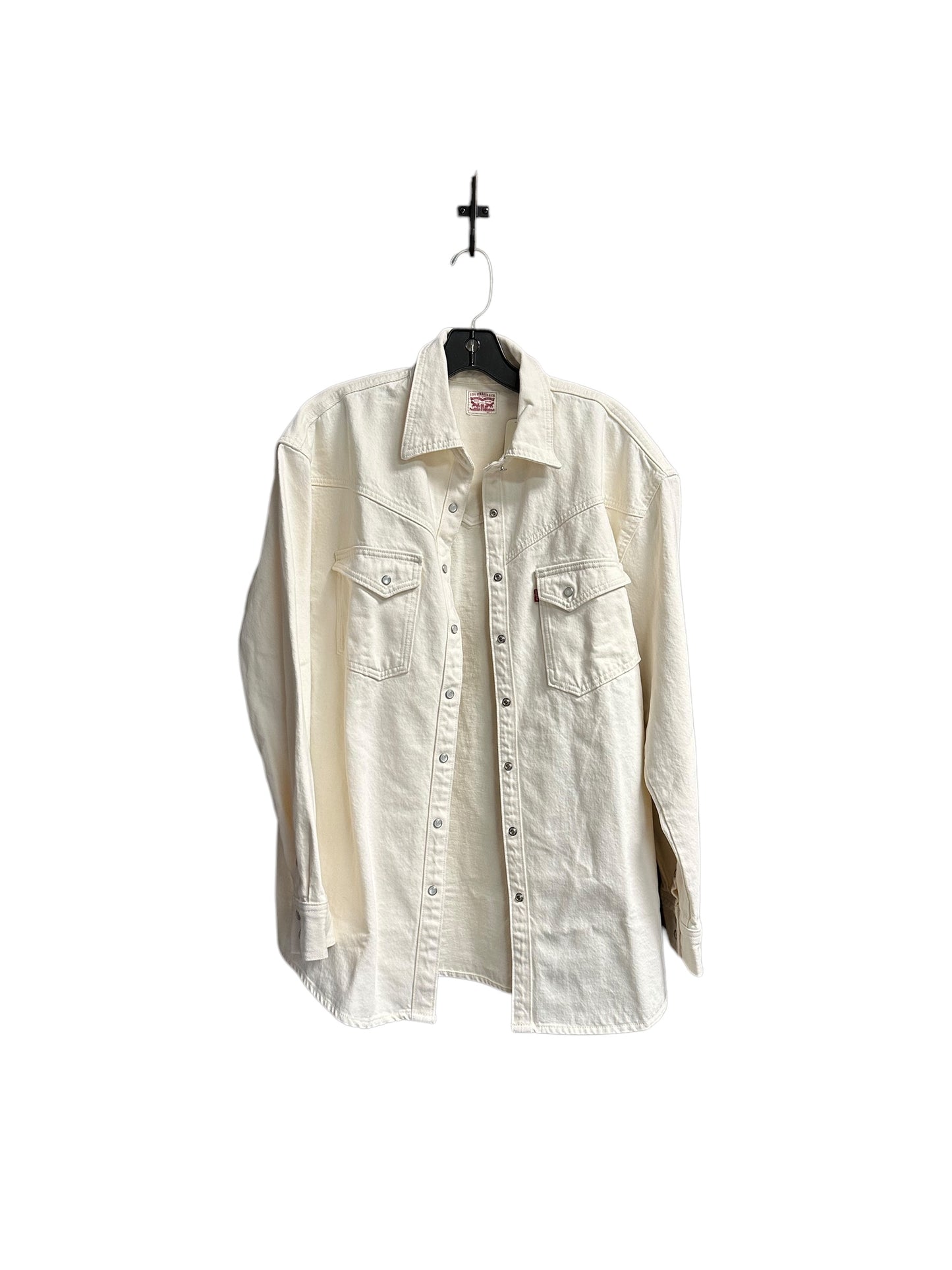 Jacket Denim By Levis In Cream, Size: S