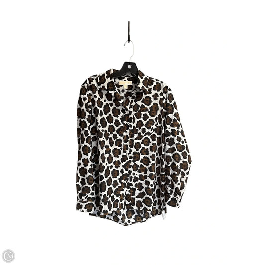 Top Long Sleeve By Michael By Michael Kors In Animal Print, Size: Xs
