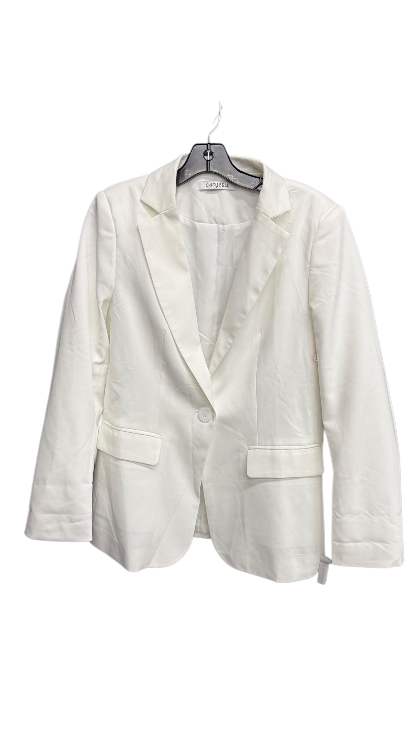 Blazer By Clothes Mentor In White, Size: M