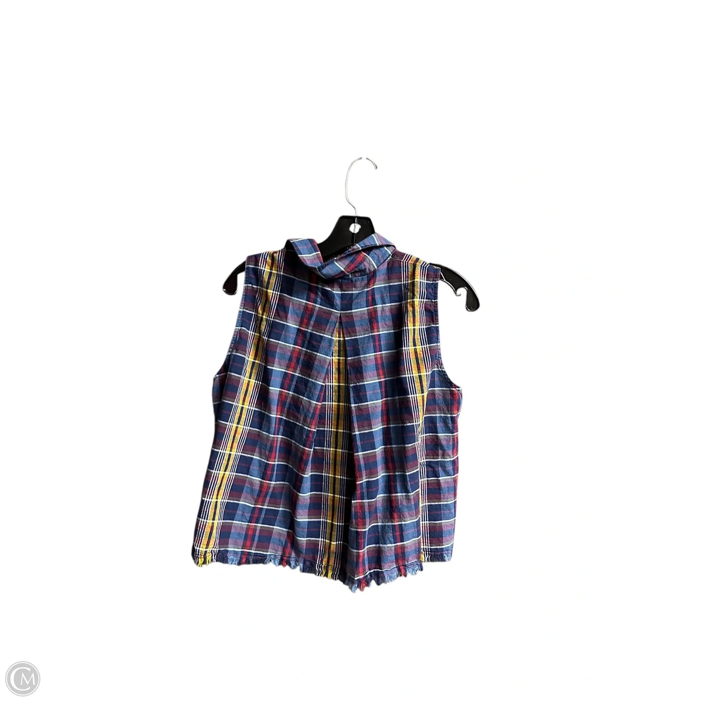 Top Sleeveless By Madewell In Checkered Pattern, Size: M