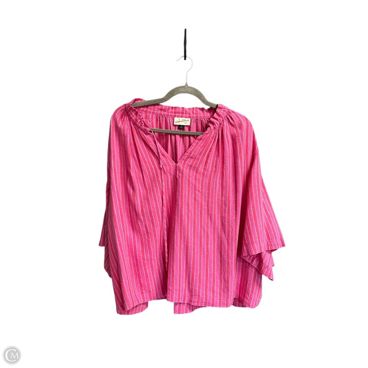 Top 3/4 Sleeve By Universal Thread In Striped Pattern, Size: M