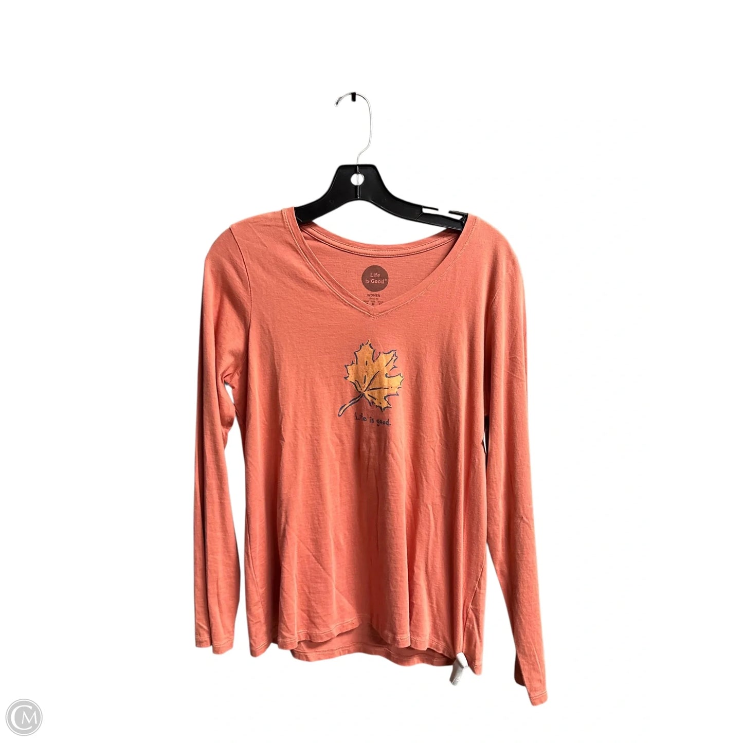 Top Long Sleeve By Life Is Good In Orange, Size: M