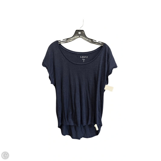 Top Short Sleeve By Loft In Navy, Size: L