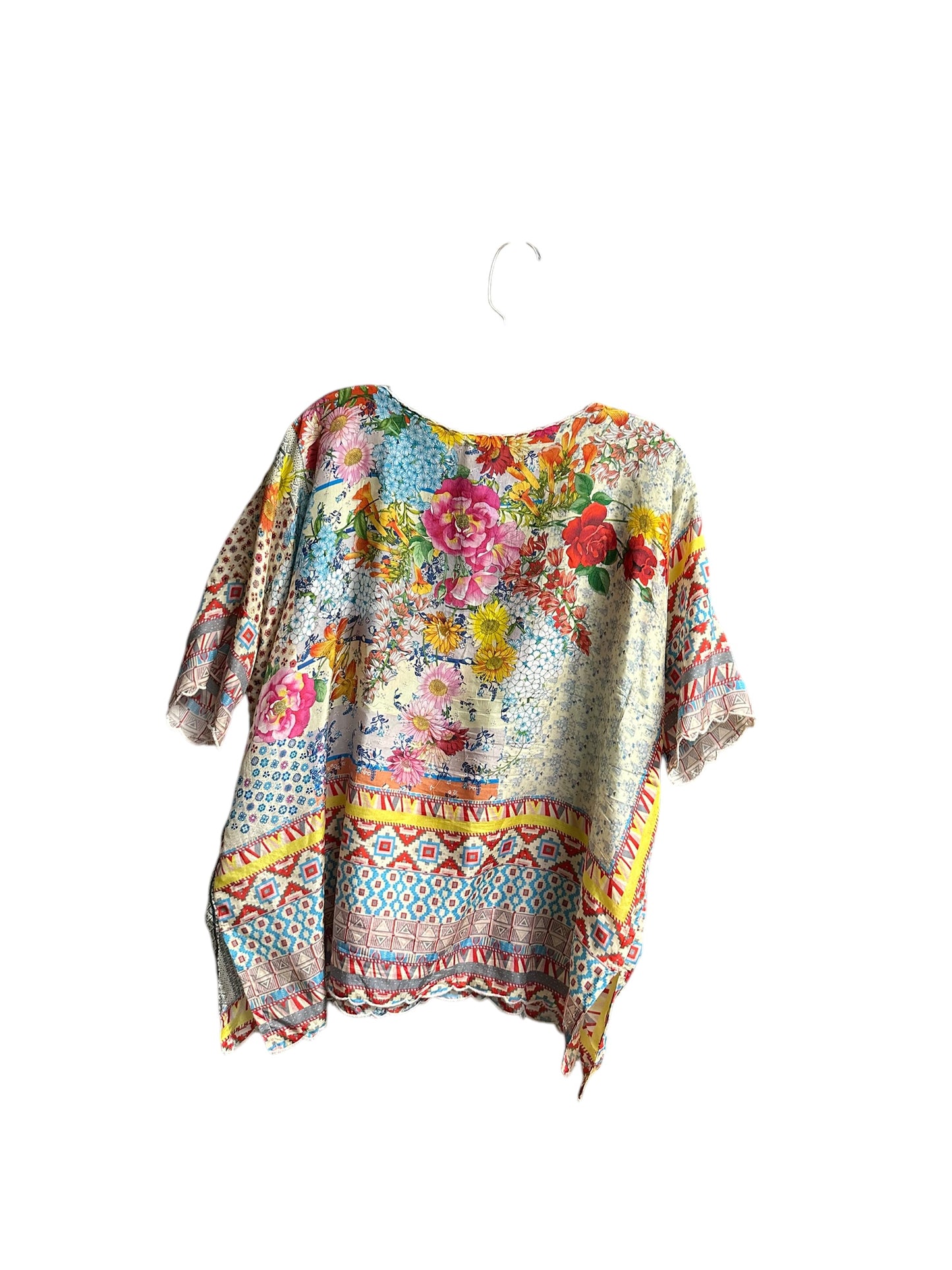 Top Short Sleeve By Johnny Was In Floral Print, Size: Xs