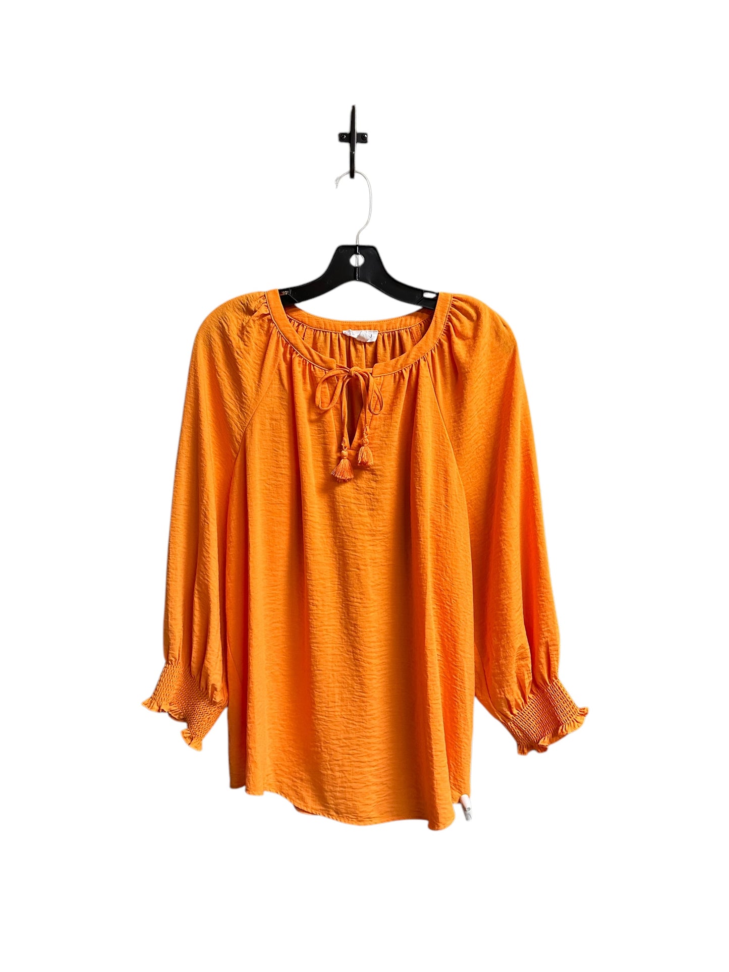 Top Long Sleeve By West Bound In Orange, Size: M