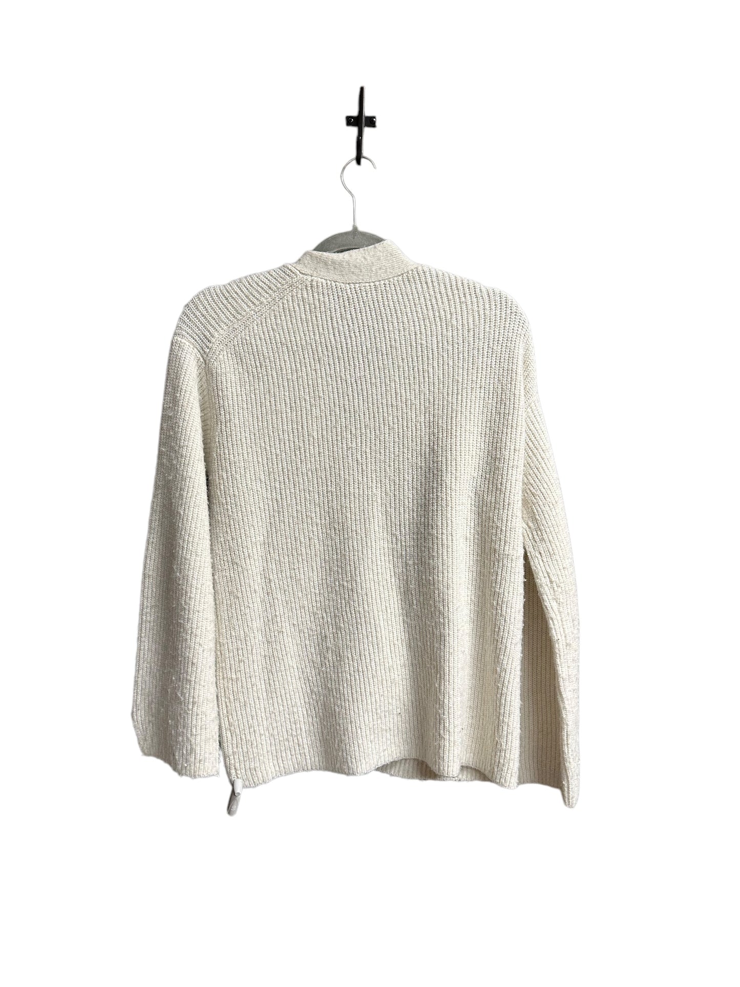 Sweater Cardigan By Loft In Cream, Size: M