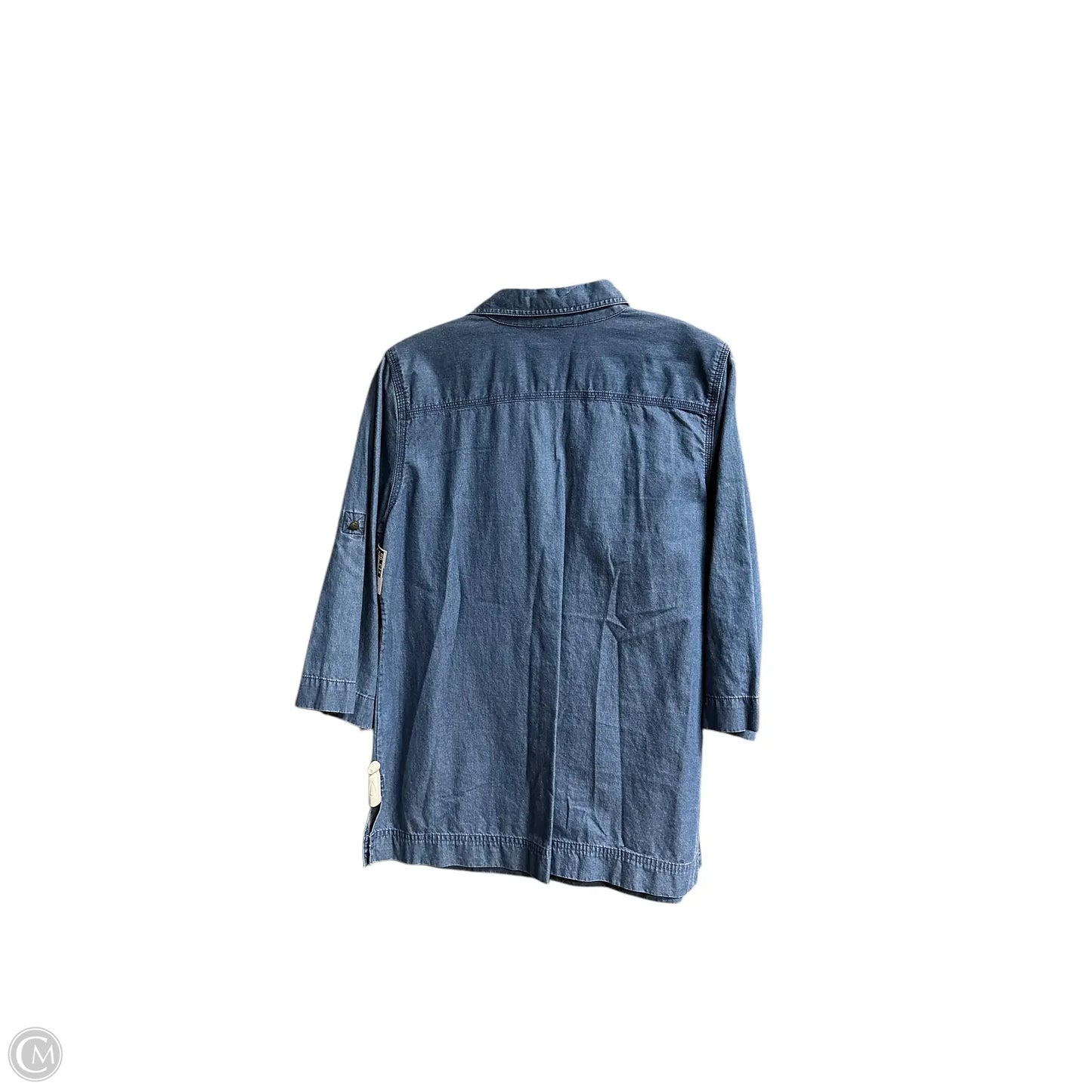 Top 3/4 Sleeve By Ralph Lauren In Blue Denim, Size: S