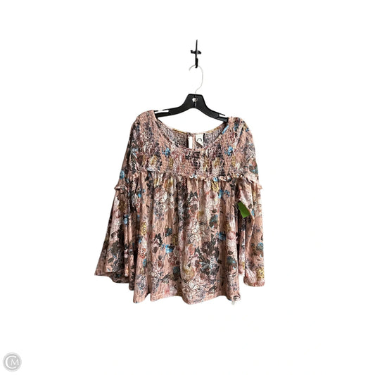 Top Long Sleeve By Akemi And Kin In Floral Print, Size: L