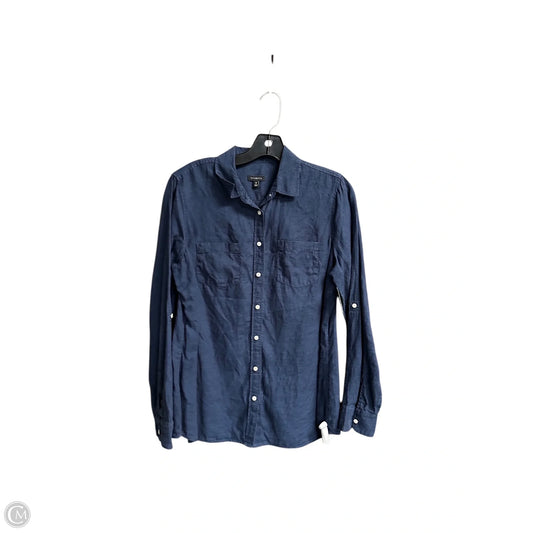 Top Long Sleeve By Talbots In Navy, Size: M