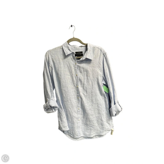 Blouse Short Sleeve By Tahari By Arthur Levine In Blue, Size: L