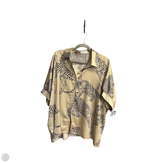 Blouse Short Sleeve By Mittoshop In Black & Brown, Size: S