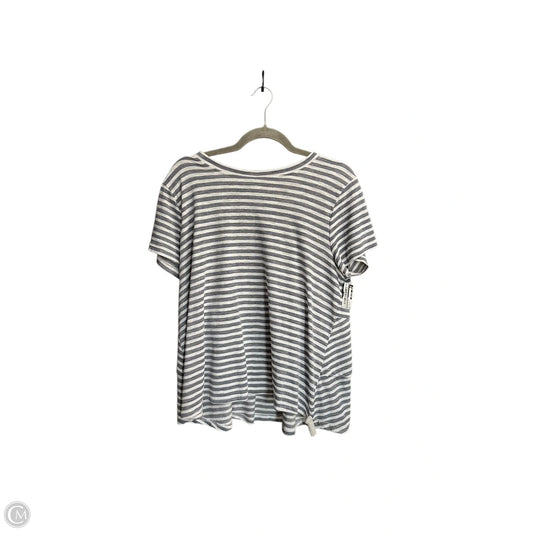 Top Short Sleeve By Cotton Bleu In Grey & White, Size: M